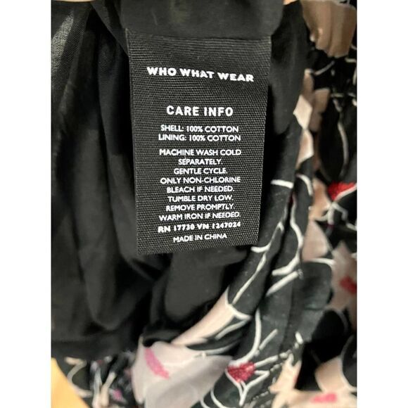Who What Wear Black Floral Midi Dress - Picture 11 of 11